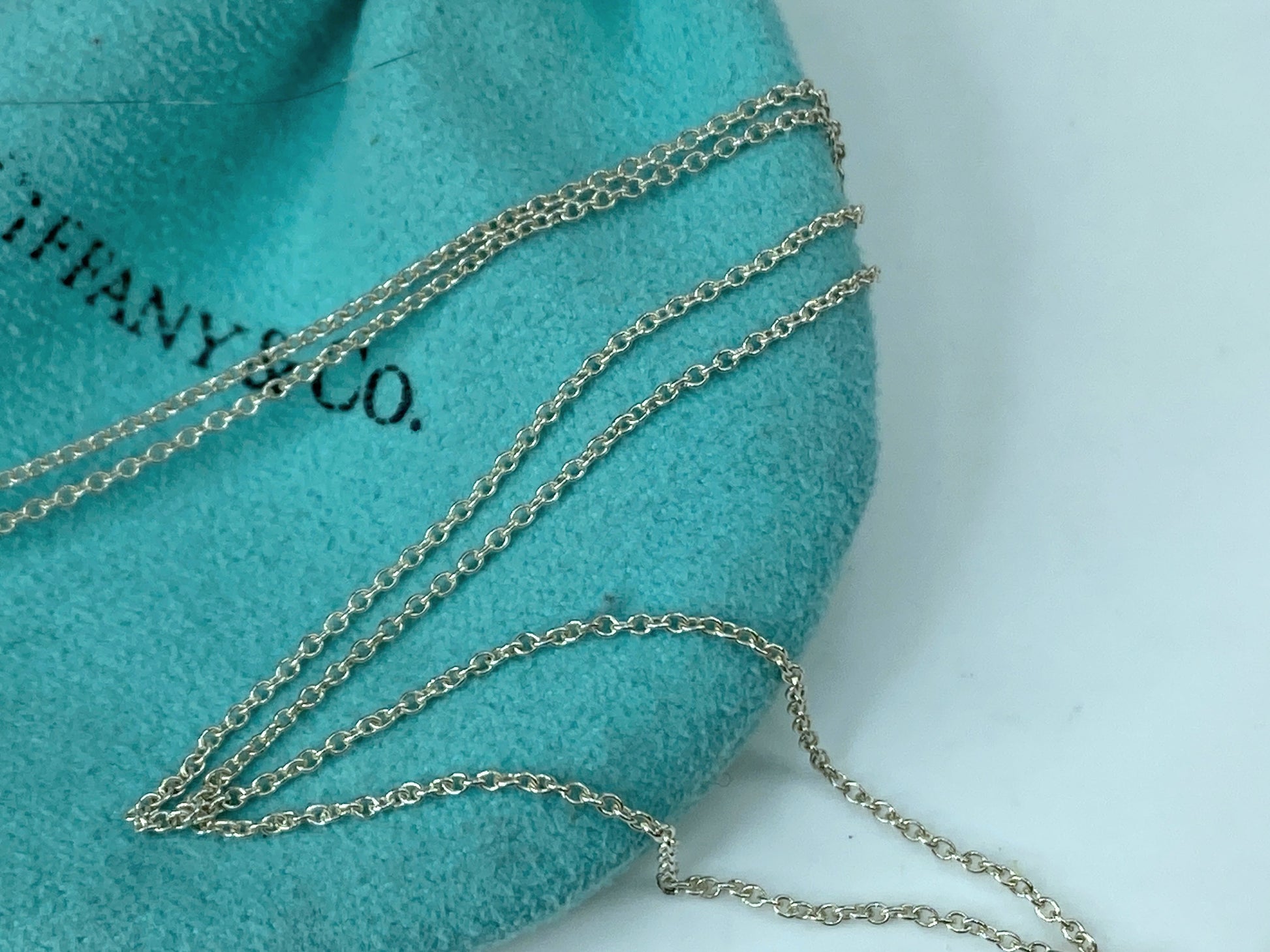 Tiffany & Co. Sterling Cut out Letter "J" personal necklace 16" 6.9g JR320