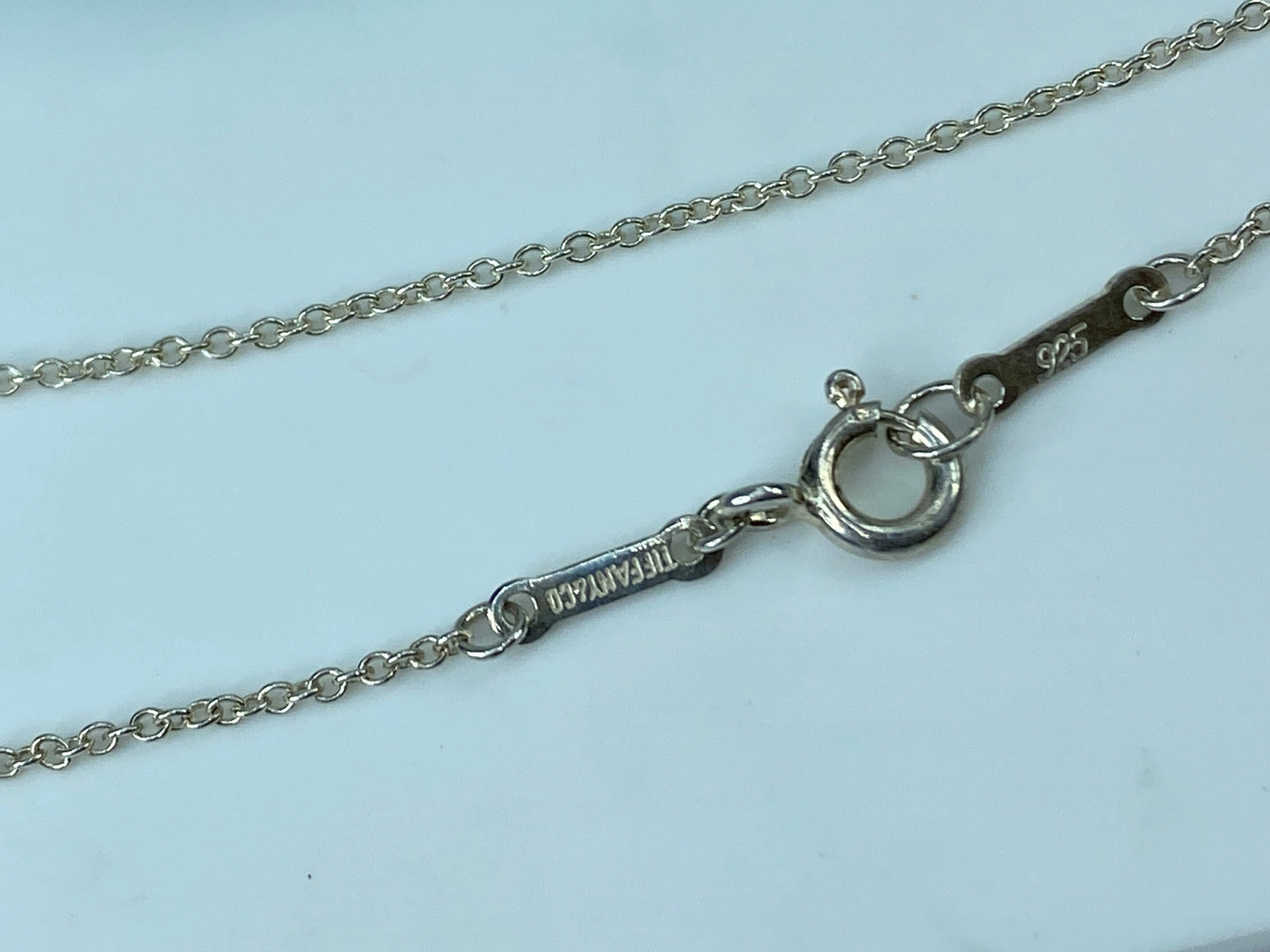 Tiffany & Co. Sterling Cut out Letter "J" personal necklace 16" 6.9g JR320
