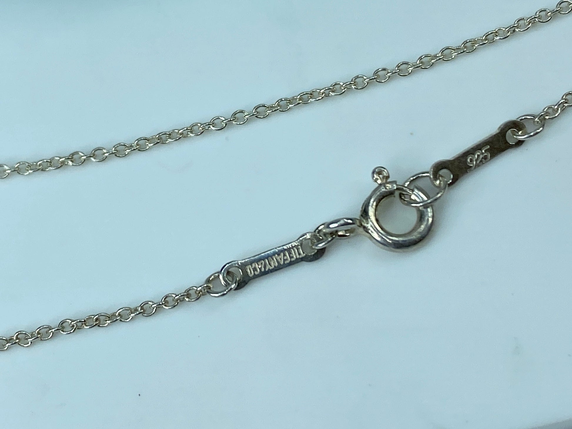 Tiffany & Co. Sterling Cut out Letter "J" personal necklace 16" 6.9g JR320