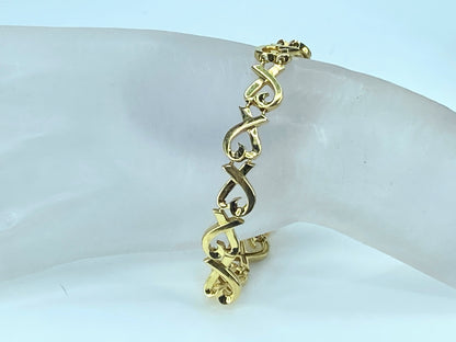 Tiffany & Co. 18k Yellow Gold Paloma Picasso Loving Heart Bracelet 6.75" JR9191