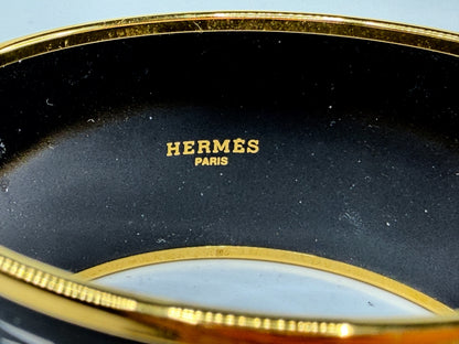 Vintage Hermès Enamel Feather Motif Wide Bangle Bracelet Austria GS787