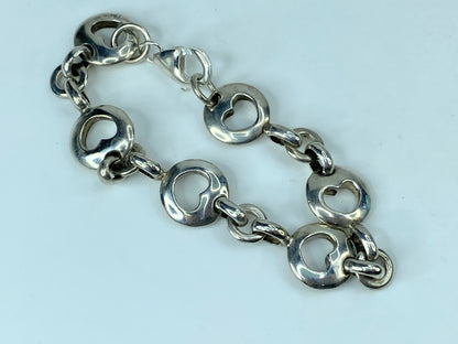Tiffany & Co. Vintage Heart Stencil Link Bracelet 7 25" 25.7g JR322