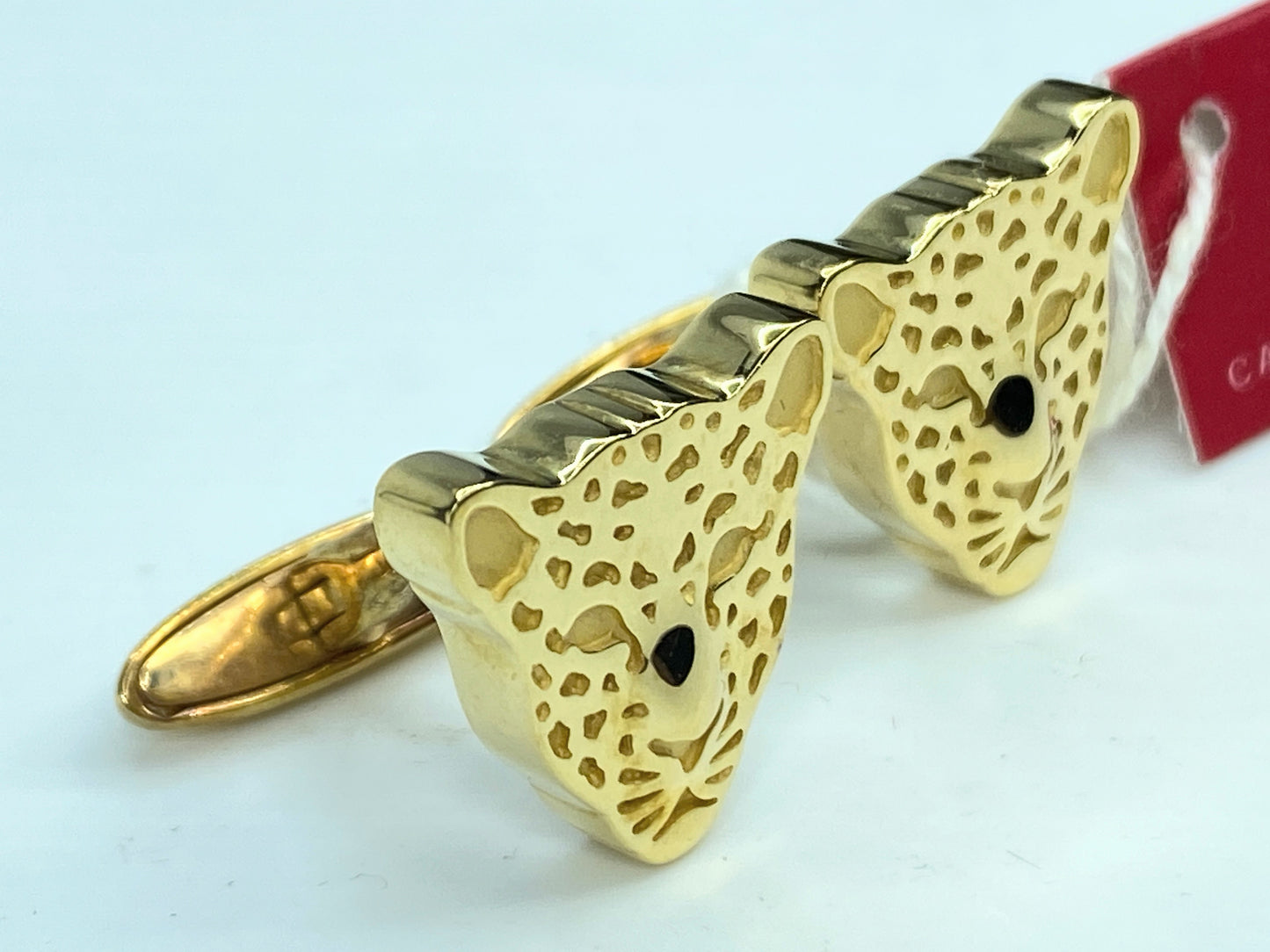 Vintage Carrera y Carrera 18K Yellow Gold Leopard Head Cufflinks JR1079