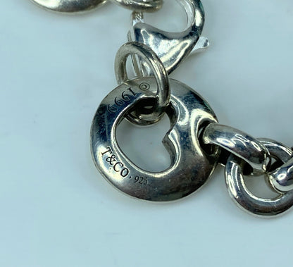 Tiffany & Co. Vintage Heart Stencil Link Bracelet 7 25" 25.7g JR322