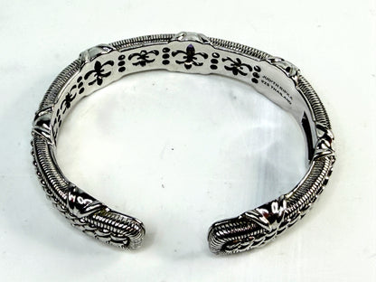 Vintage Judith Ripka Sterling Silver Amethyst Cuff Bracelet 7.75 JR1536
