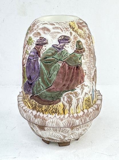 Vintage Fenton Birth of Savior Fairy Lamp Signed Limited Ed 248/1500 A959
