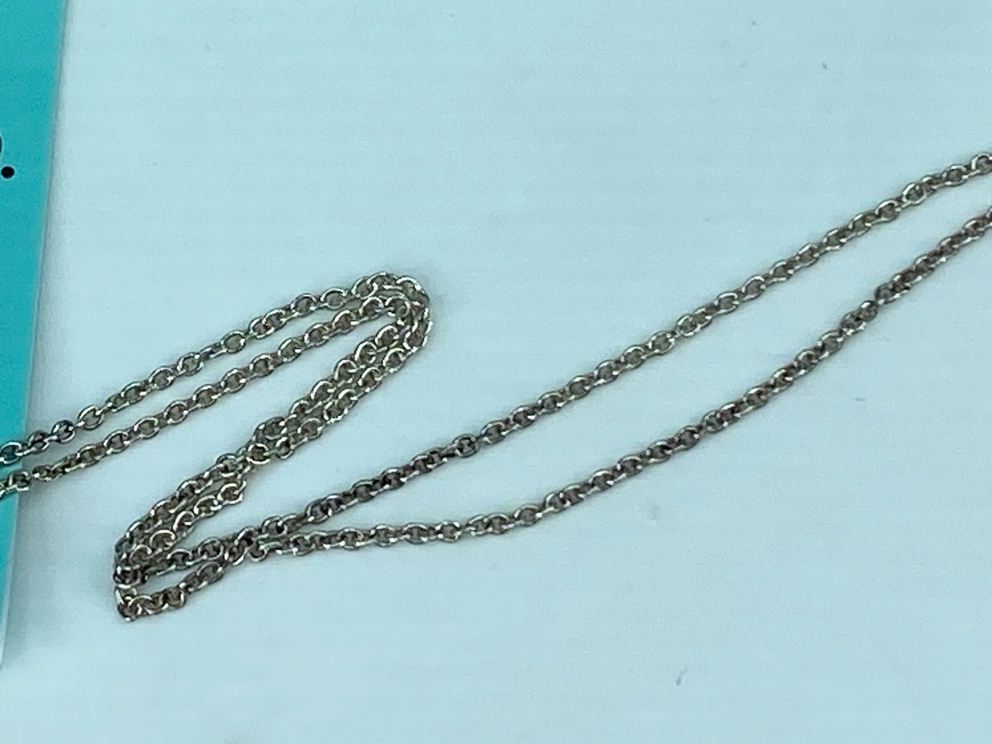 Tiffany & Co Sterling Silver Teddy Bear with Ribbon Bow Necklace 16" Chain JR324