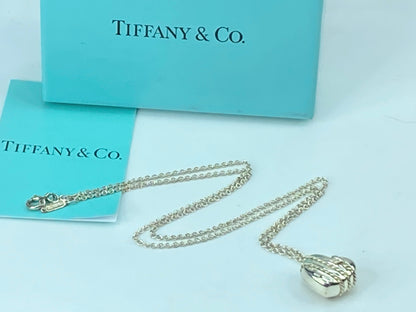 Tiffany & Co 925 Silver Solid Heart with Arrow Pendant Necklace 18" 8.9g JR338