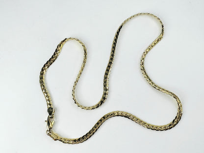 Italy 14K solid 4.3mm Curve Cuban Chain necklace 19.5" 17.5g JR9434