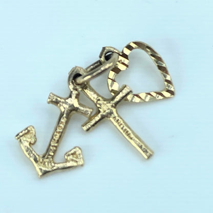 10K yellow gold Love, Faith and Hope charm JR9195