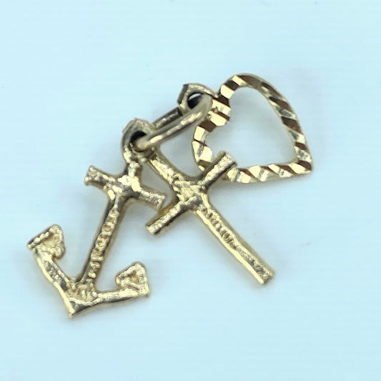 10K yellow gold Love, Faith and Hope charm JR9195