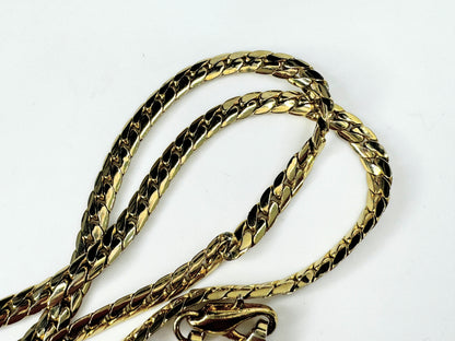 Italy 14K solid 4.3mm Curve Cuban Chain necklace 19.5" 17.5g JR9434