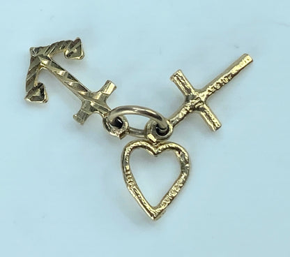 10K yellow gold Love, Faith and Hope charm JR9195