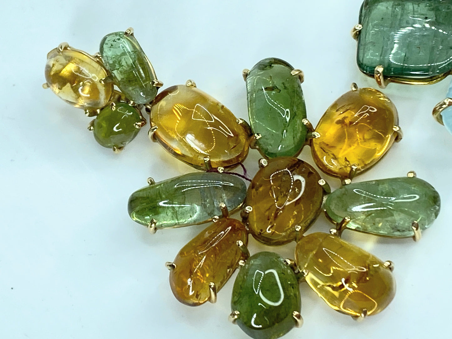 1970s Multi-Gemstone Cabochon & 14K Yellow Gold Clip-On Earrings, 46.2g JR1082