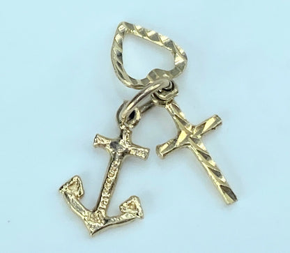 10K yellow gold Love, Faith and Hope charm JR9195