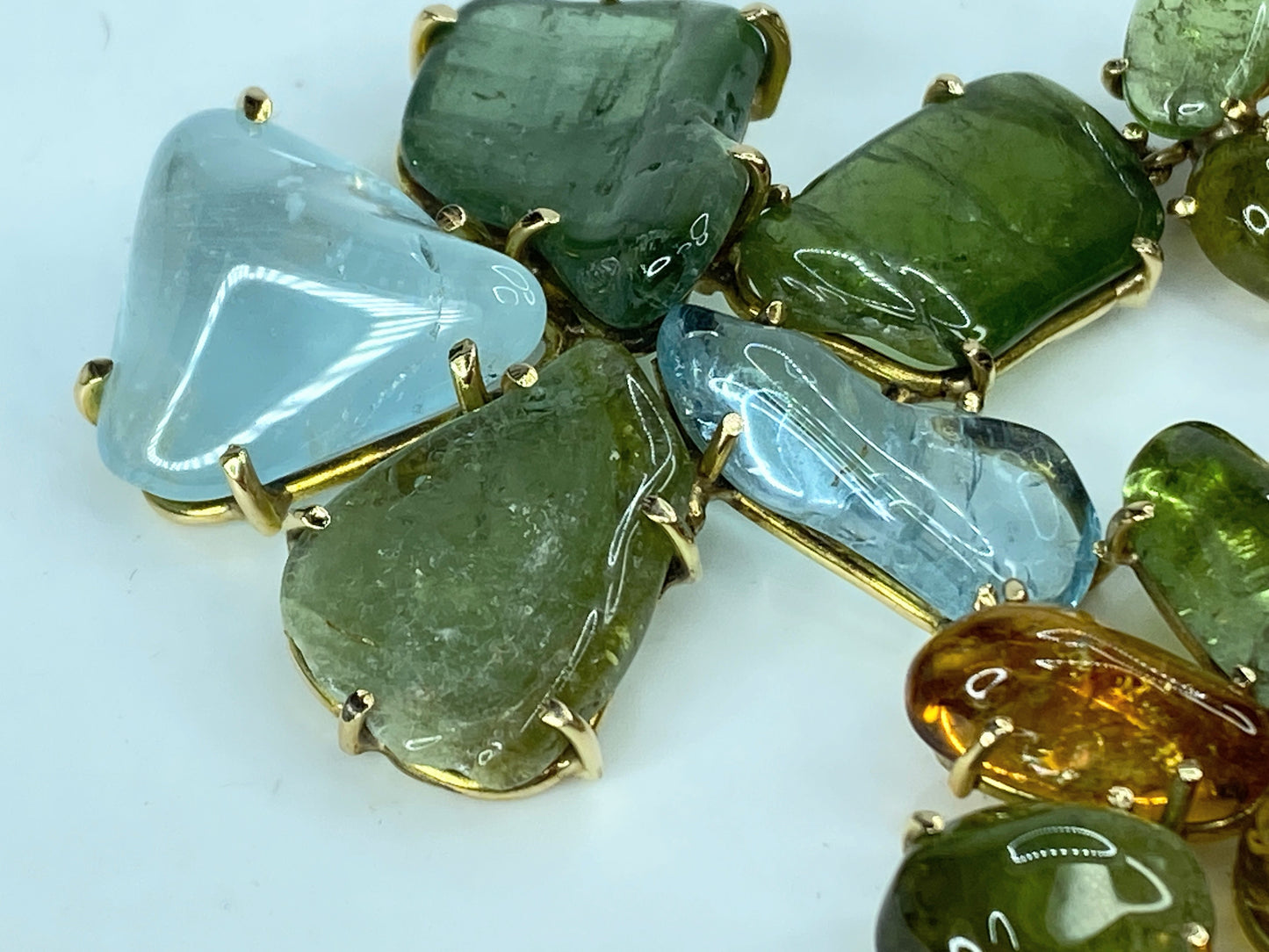 1970s Multi-Gemstone Cabochon & 14K Yellow Gold Clip-On Earrings, 46.2g JR1082