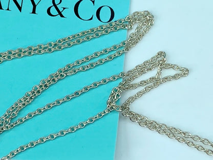 Tiffany & Co Sterling Silver 18K gold Cross pendant necklace 18" JR326