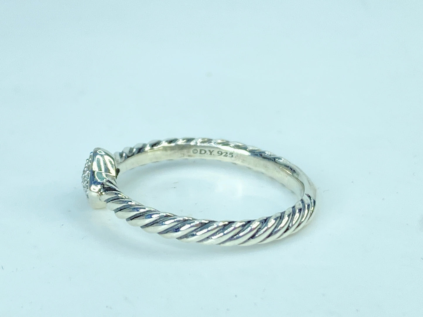 Vintage David Yurman  Sterling Silver Diamond Quatrefoil Ring s8 JR1083