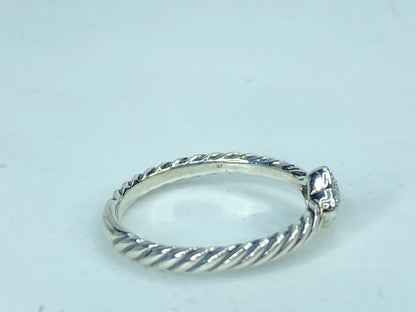 Vintage David Yurman  Sterling Silver Diamond Quatrefoil Ring s8 JR1083