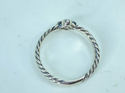 Vintage David Yurman  Sterling Silver Diamond Quatrefoil Ring s8 JR1083