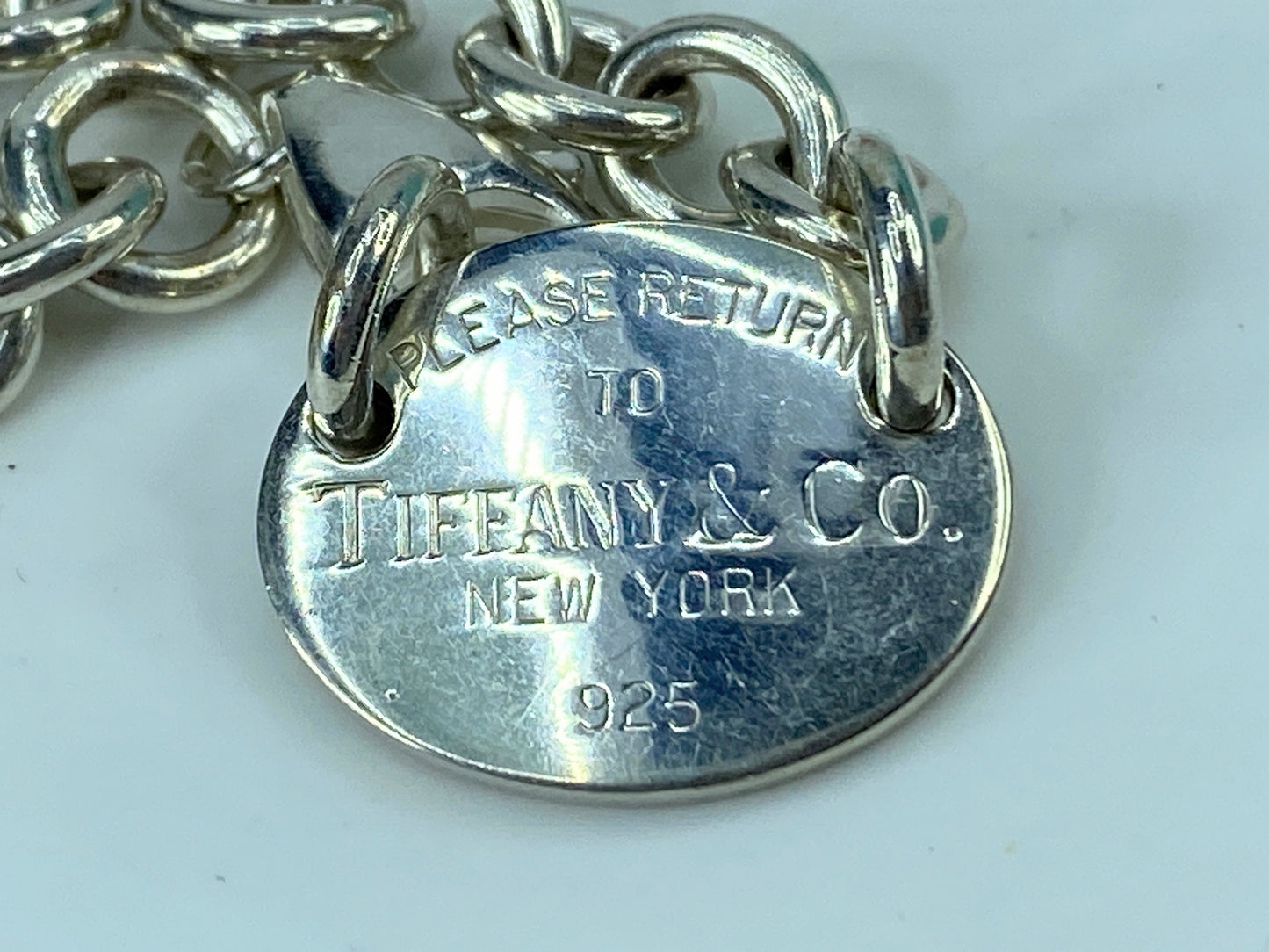 Tiffany & Co. Sterling Silver "Return to Tiffany" Oval Tag Choker Necklace JR327