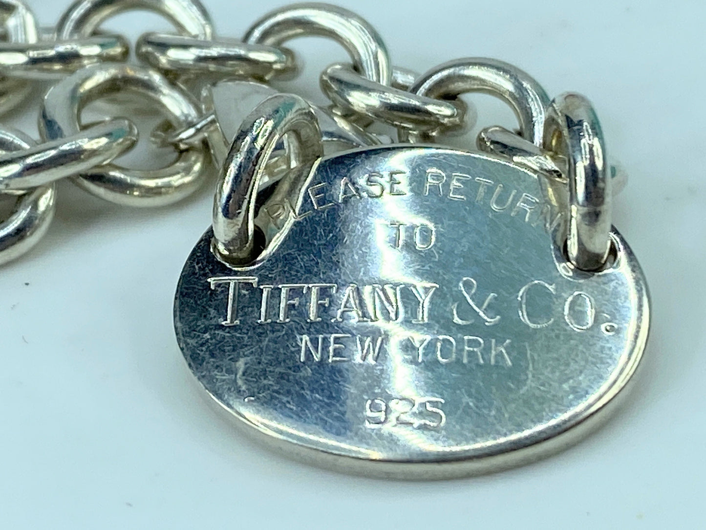 Tiffany & Co. Sterling Silver "Return to Tiffany" Oval Tag Choker Necklace JR327