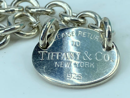 Tiffany & Co. Sterling Silver "Return to Tiffany" Oval Tag Choker Necklace JR327