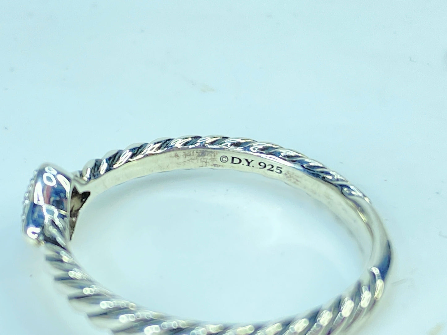 Vintage David Yurman  Sterling Silver Diamond Quatrefoil Ring s8 JR1083