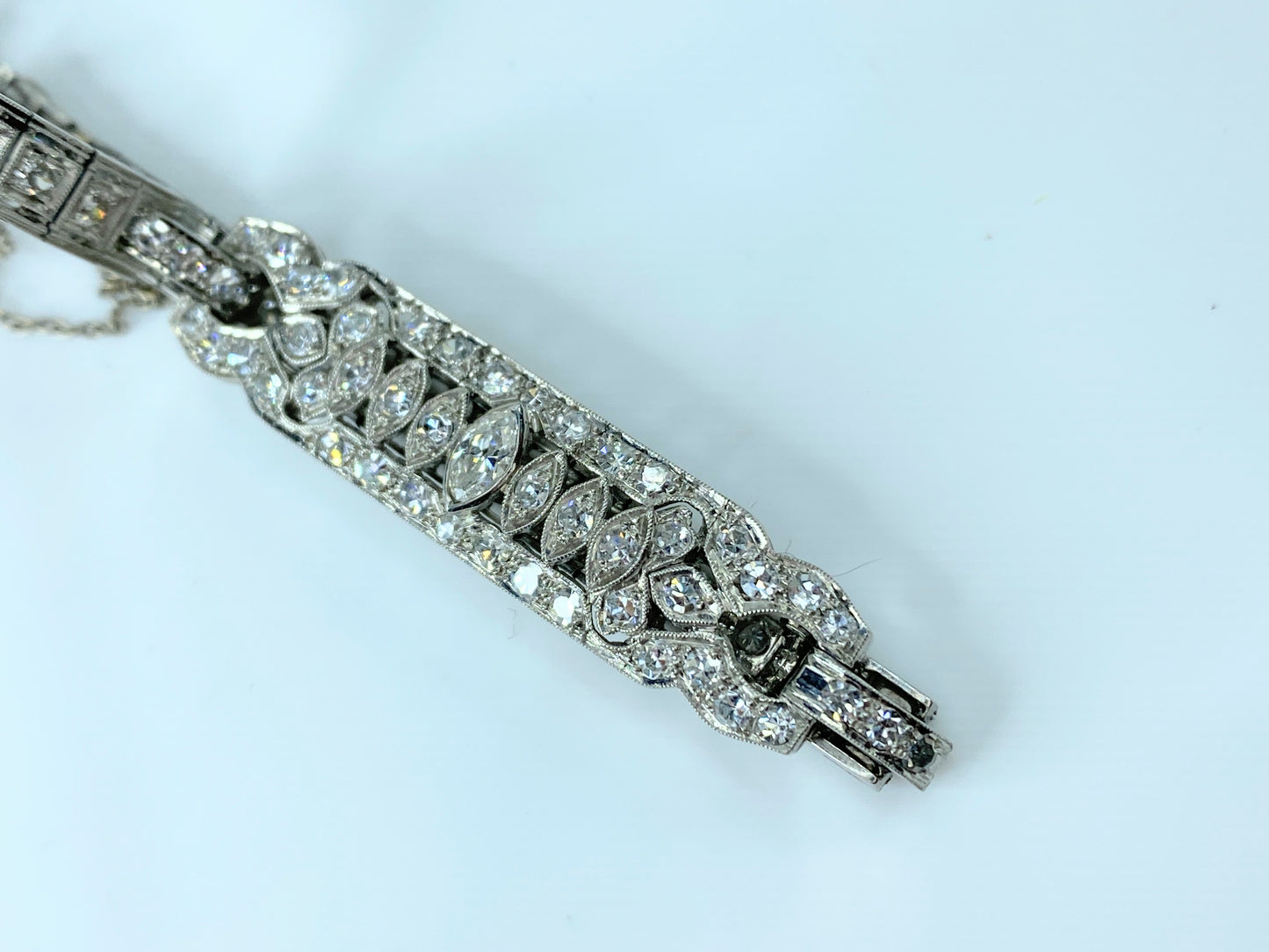 Appraised $8,650 Antique Platinum 2.25ct G/VS2 Old Euro cut Diamond bracelet 17.3g