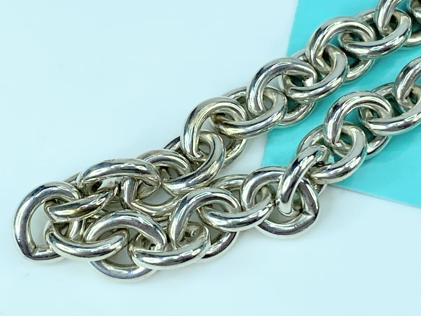 Tiffany & Co. Sterling Silver "Return to Tiffany" Oval Tag Choker Necklace JR327