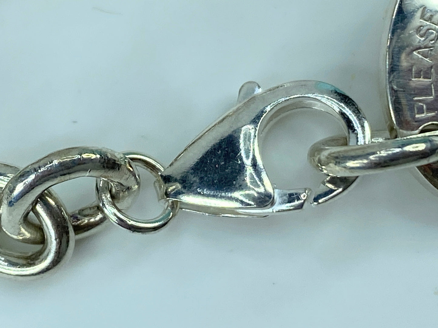 Tiffany & Co. Sterling Silver "Return to Tiffany" Oval Tag Choker Necklace JR327