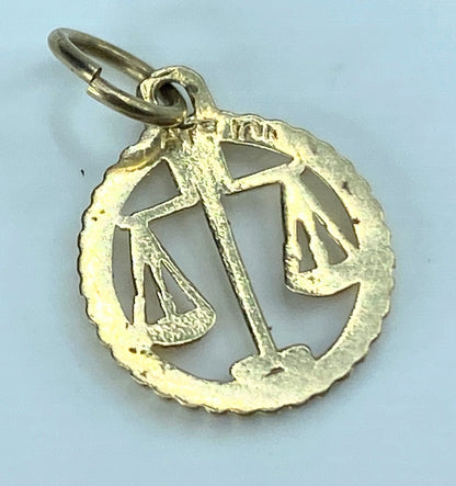 14K yellow gold Zodiac charm pendant 11.5mm JR9353