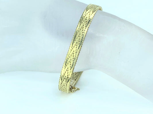 Milor Italy 14K yellow gold Mesh weaving bracelet 24.4g 8" JR9198