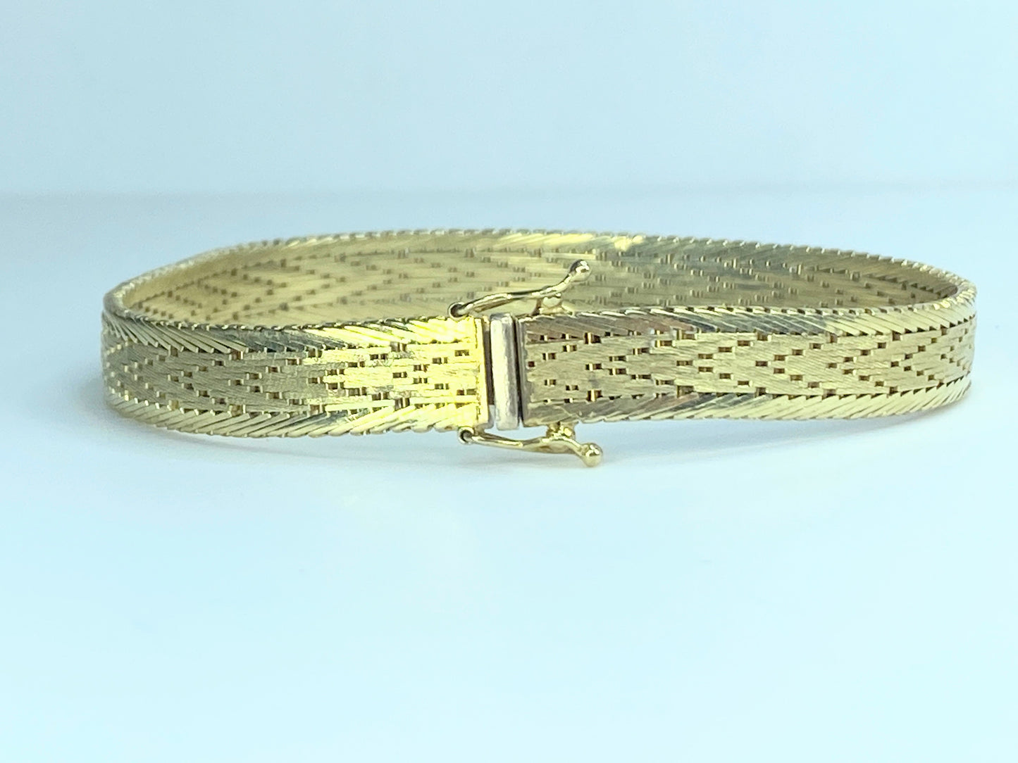 Milor Italy 14K yellow gold Mesh weaving bracelet 24.4g 8" JR9198