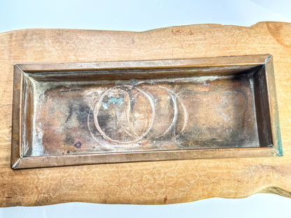 Circa 1960s Japanese Handmade Solid Wood Ikebana Copper Insert A964