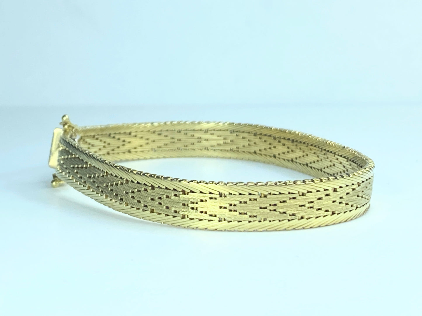 Milor Italy 14K yellow gold Mesh weaving bracelet 24.4g 8" JR9198