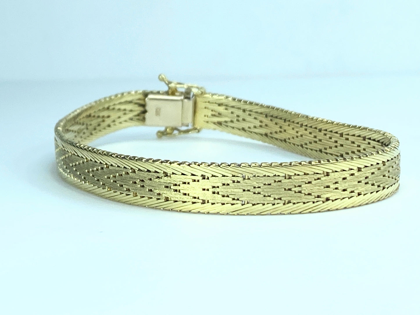 Milor Italy 14K yellow gold Mesh weaving bracelet 24.4g 8" JR9198