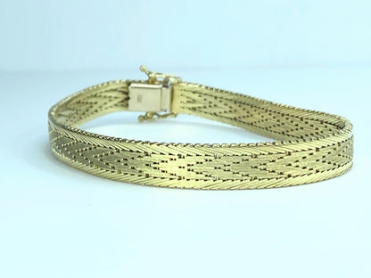 Milor Italy 14K yellow gold Mesh weaving bracelet 24.4g 8" JR9198