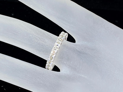 Appraised $8,995 Platinum 2.51ct F/VVS2 Asscher cut diamond eternity ring