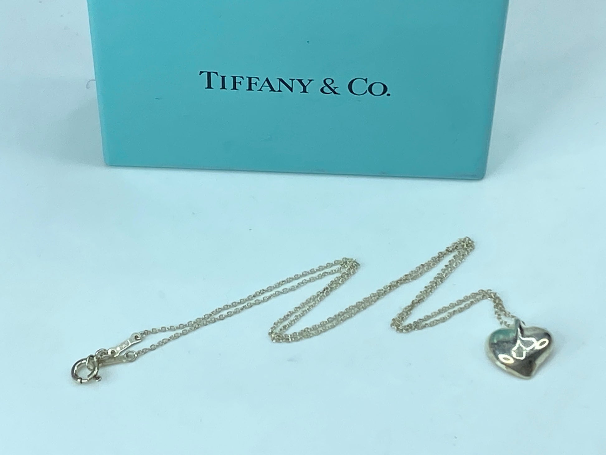 Tiffany & Co Elsa Peretti Sterling Silver 925 Full Heart Pendant Necklace JR325