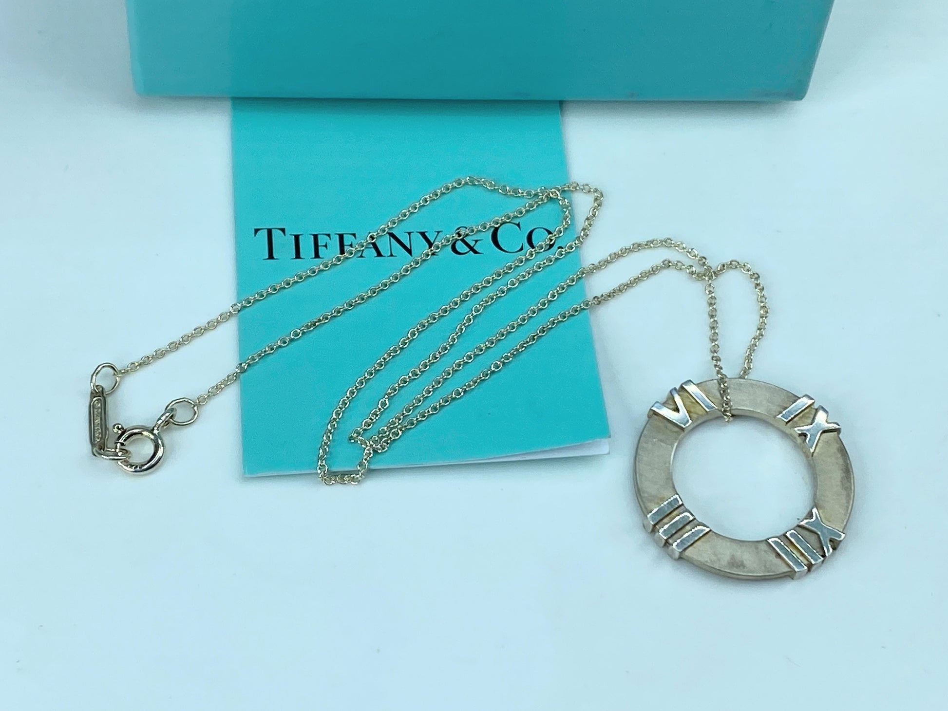 Tiffany & Co Sterling Silver Atlas Circle Necklace sterling 925 6.1g JR330