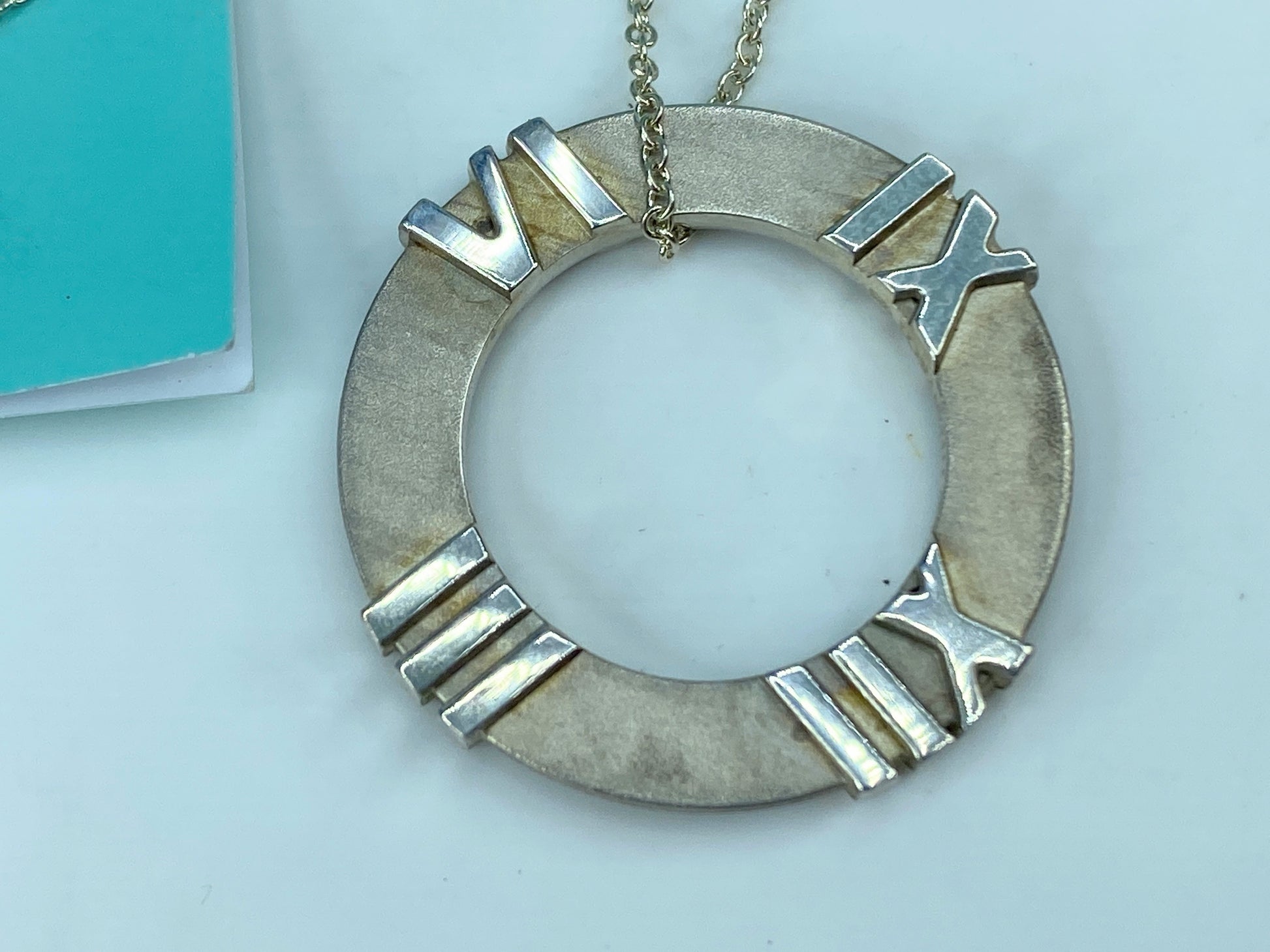 Tiffany & Co Sterling Silver Atlas Circle Necklace sterling 925 6.1g JR330
