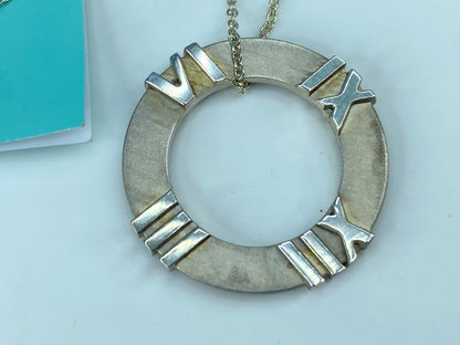 Tiffany & Co Sterling Silver Atlas Circle Necklace sterling 925 6.1g JR330