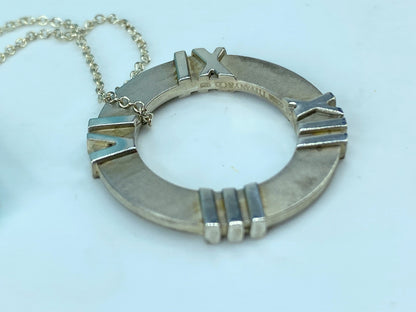 Tiffany & Co Sterling Silver Atlas Circle Necklace sterling 925 6.1g JR330