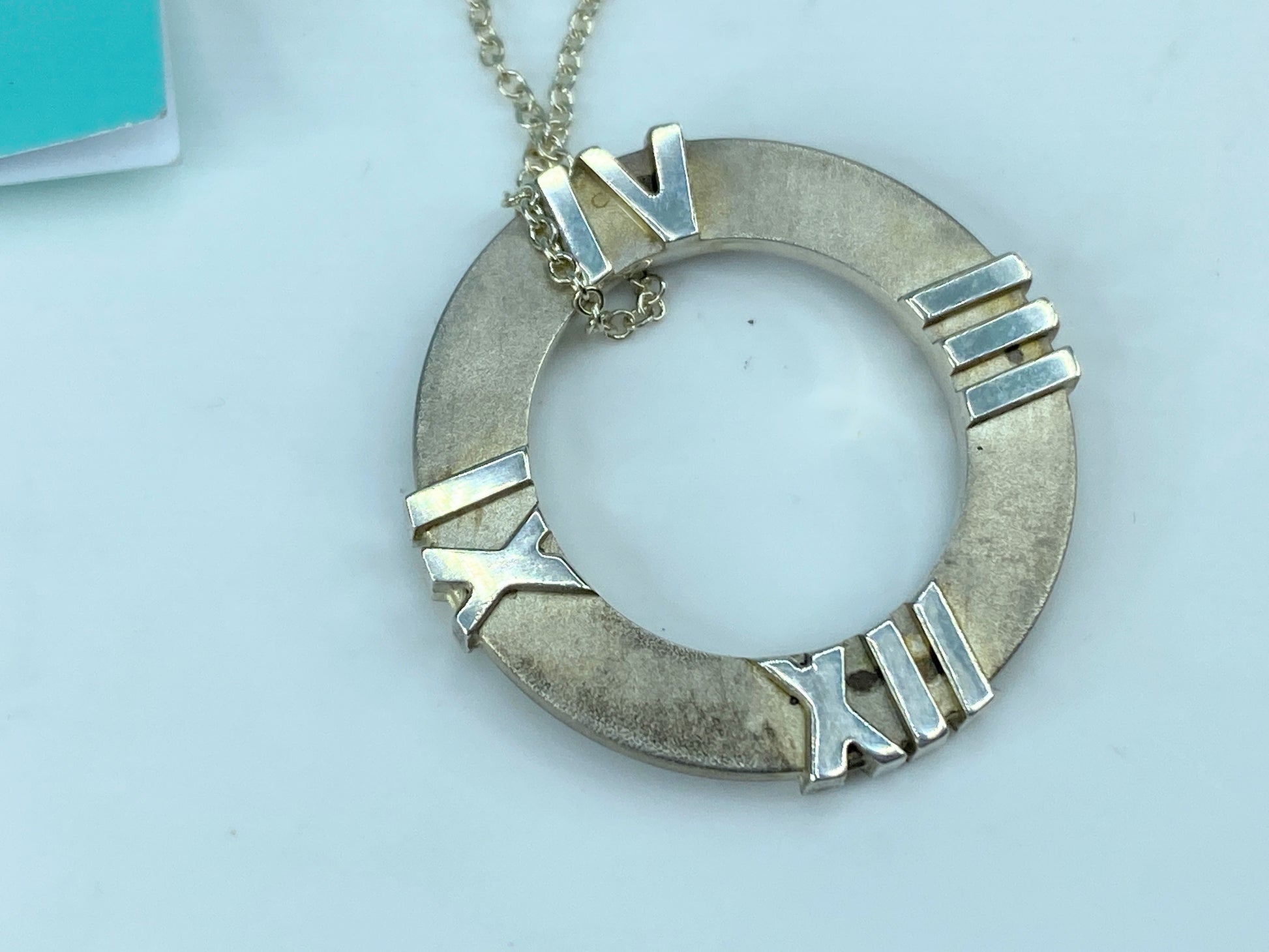 Tiffany & Co Sterling Silver Atlas Circle Necklace sterling 925 6.1g JR330