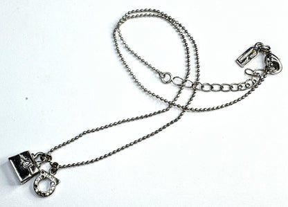 Vintage Salvatore Ferragamo Crystal Gancini & Handbag Necklace 16" 8.7g GS825