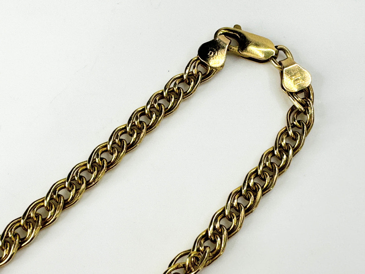 Rare 14k Oval Link in Oval Open large link Bracelet With gross finish 4g JR9442