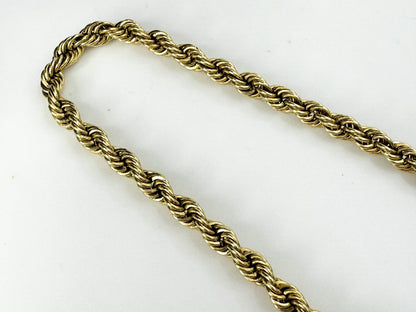 3.0mm 14K yellow solid gold rope link bracelet 6.1g 8.0" JR9443