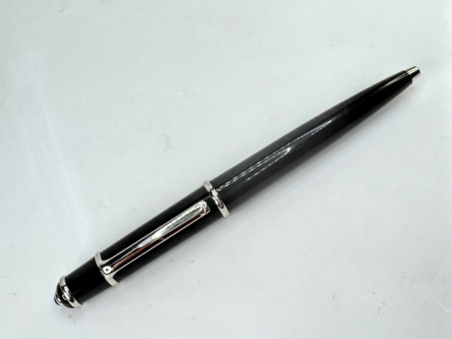 Cartier Diabolo Black Composite Rollerball Pen - Black with Silver Trim SS395