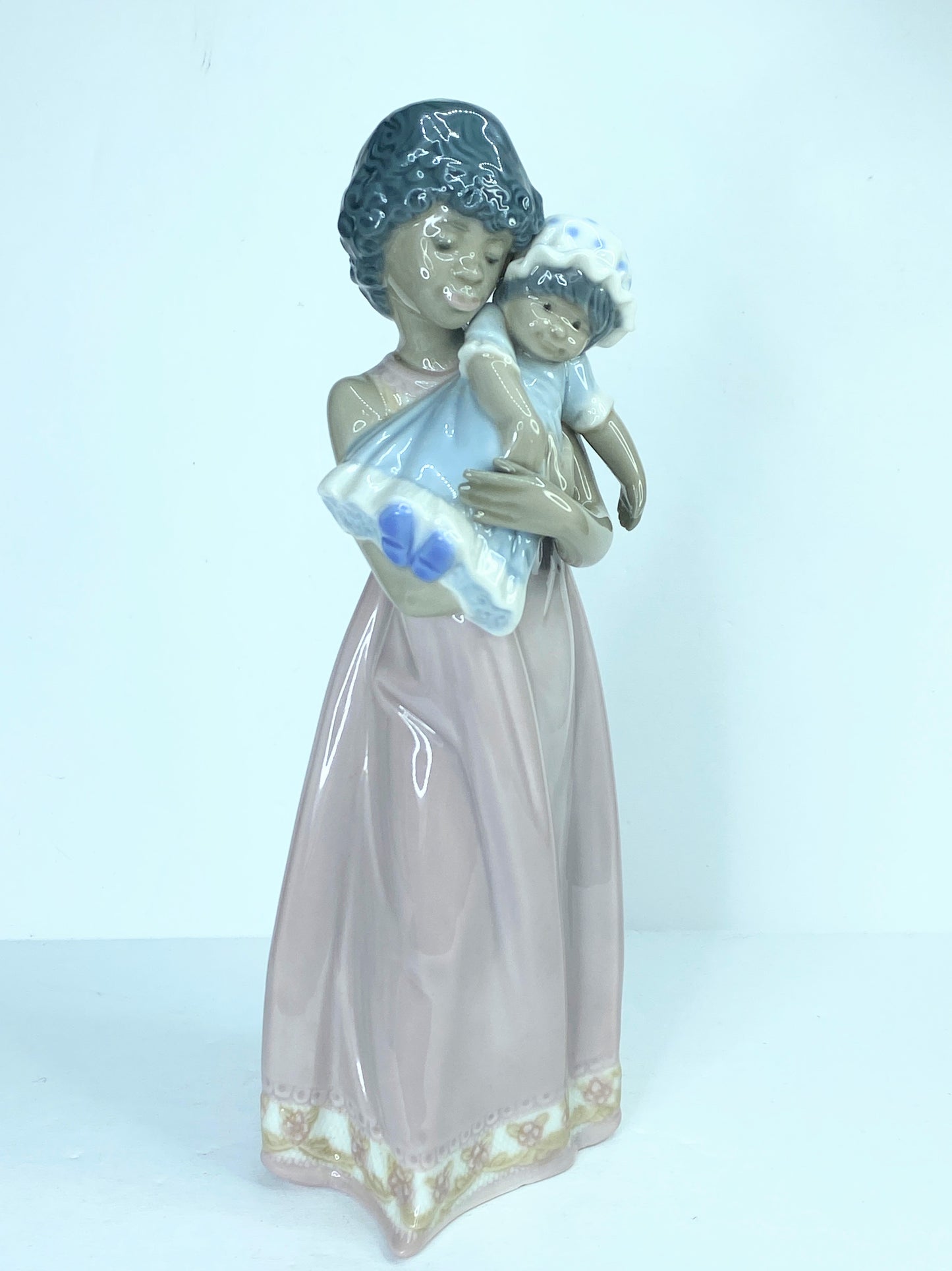 Baby Doll - Black Legacy Collection by Lladro Girl with the doll Mint 7.5" A117